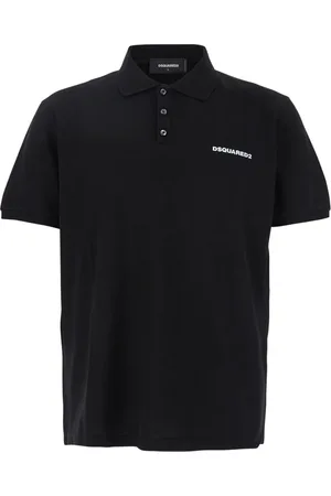 Dsquared2 Koszulki, Mężczyzna, Czarny, M, Czarna Koszulka Polo Logo Napis