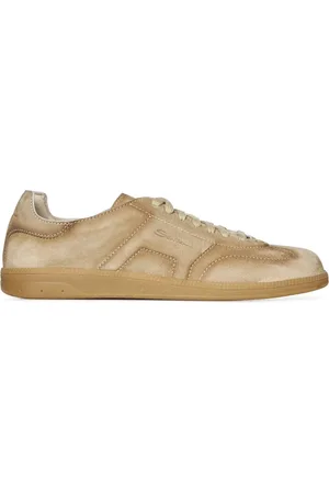 santoni Buty, Mężczyzna, Beżowy, 43 1/2 EU, Zamsz, Beżowe Sneakersy zamszowe z Wiązaniem