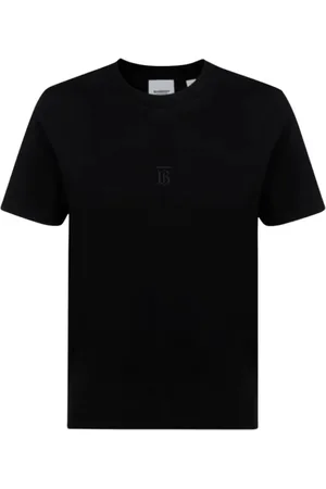 Burberry Koszulki, Mężczyzna, Czarny, 2XL, Bawełna, Czarna Koszulka z Logo Relief