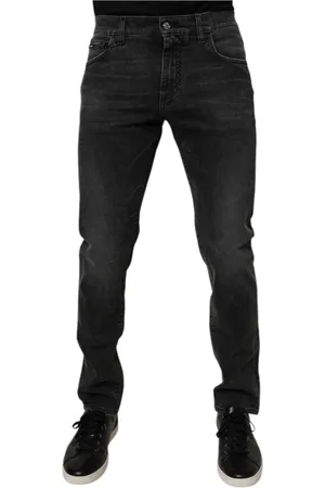 Dolce & Gabbana Jeansy, Mężczyzna, Czarny, 5XL, Denim, Czarne Dżinsy Skinny ze Stretchem