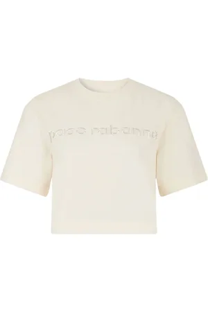 Paco rabanne Koszulki, Kobieta, Beżowy, S, T-Shirts