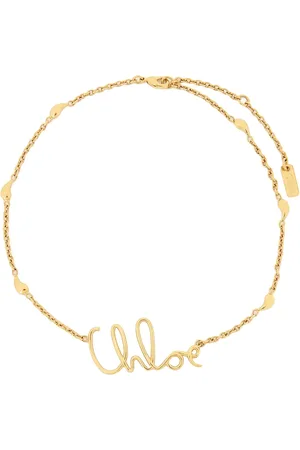 Chloé Akcesoria, Kobieta, Żółty, ONE SIZE, Wintage Złoty Metalowy Naszyjnik z Logo