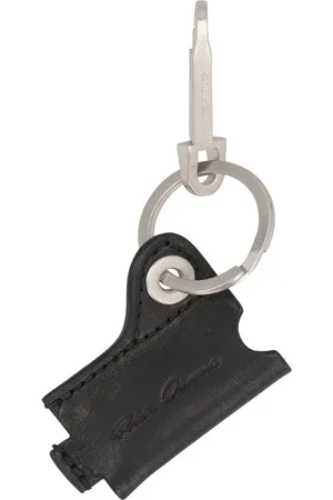 Rick Owens Akcesoria, Mężczyzna, Czarny, ONE SIZE, Etui na klucze z mosiądzu i skóry cielęcej