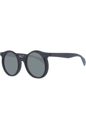 YOHJI YAMAMOTO Akcesoria, Mężczyzna, Czarny, ONE SIZE, Brązowe okrągłe lustrzane okulary przeciwsłoneczne z ochroną UV