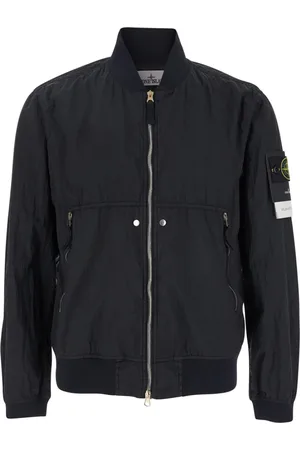 Stone Island Kurtki, Mężczyzna, Czarny, M, Nylon, Czarne Płaszcze Nylon Metal
