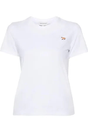 Maison Kitsuné Koszulki, Kobieta, Biały, L, Biała Koszulka z Logo