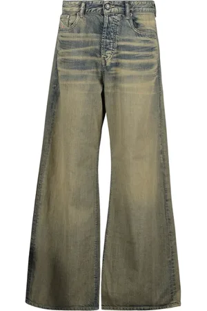 Diesel Jeansy, Kobieta, Beżowy, W27 L30, Denim, Straight Cut Blue Grey Denim Jeansy