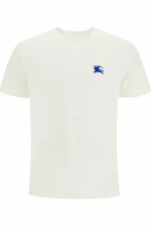 Burberry Koszulki, Mężczyzna, Biały, M, Luźny Bawełniany T-shirt na co dzień