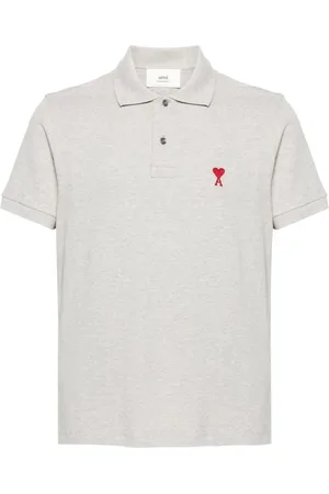 Ami Koszulki, Mężczyzna, Szary, S, Casual Short Sleeve Polo Shirt Grey