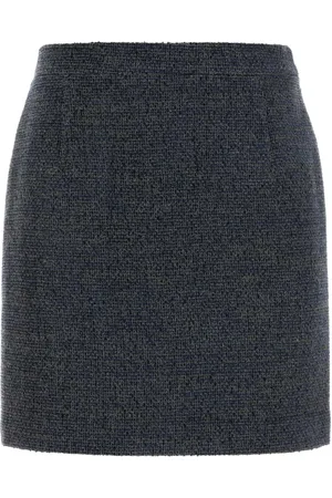 Alessandra Rich Spódnice, Kobieta, Szary, 2XS, Tweed, Haftowana Mini Spódnica Tweedowa