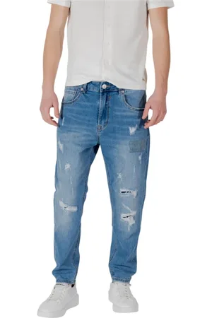 GIANNI LUPO Jeansy, Mężczyzna, Niebieski, 2XS, Jasnoniebieskie Ripped Effect Jeansy
