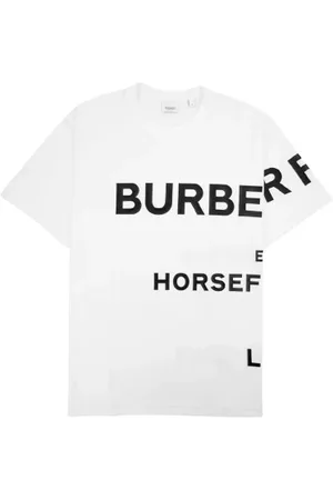 Burberry Koszulki, Mężczyzna, Biały, S, Bawełna, Biała Koszulka z Logo Relief