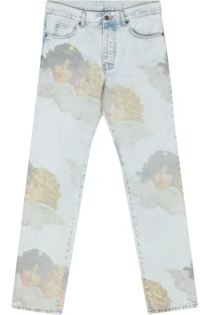 Fiorucci Jeansy, Kobieta, Niebieski, W25, Denim, Jeansyy z Graficznym Nadrukiem