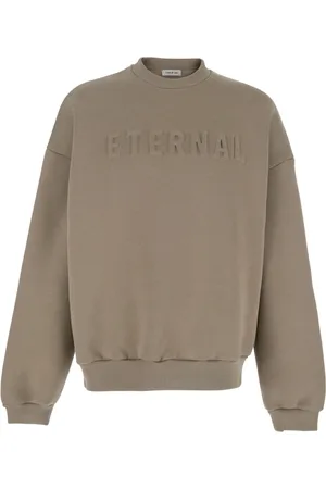 FEAR OF GOD Bluzy, Mężczyzna, Beżowy, M, Eternal Crewneck Sweter z Haftem