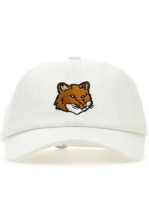 Maison Kitsuné Akcesoria, Mężczyzna, Biały, ONE SIZE, Biała Bawełniana Czapka Baseballowa