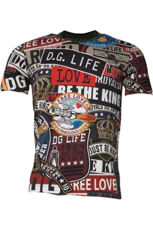Dolce & Gabbana Koszulki, Mężczyzna, Wielobarwność, XL, Wielokolorowy T-shirt z graficznym nadrukiem