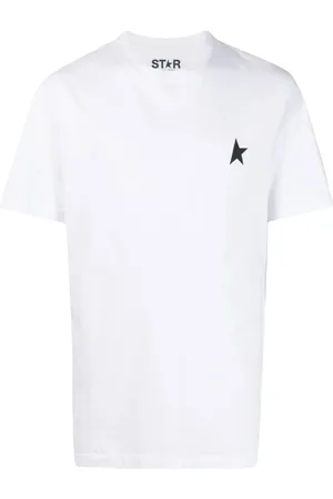 Golden Goose Koszulki, Mężczyzna, Biały, L, T-shirt z nadrukiem gwiazdy Regular Fit