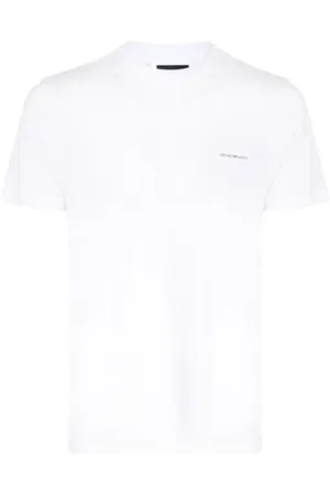Emporio Armani Koszulki, Mężczyzna, Biały, XL, Bawełna, Biały T-Shirt Klasyczny Model
