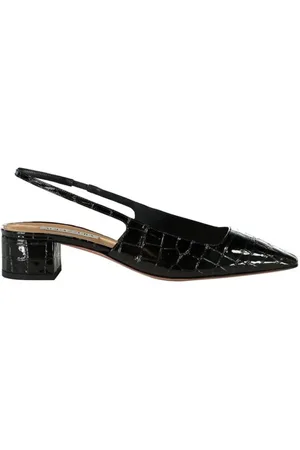 Aquazzura Buty, Kobieta, Czarny, 37 1/2 EU, Eleganckie Czarne Baletki z Niskimi Obcasami