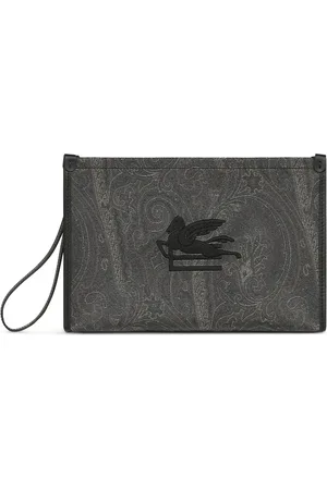 Etro Torebki, Mężczyzna, Szary, ONE SIZE, Skórzana Torebka Clutch Wyprodukowana we Włoszech