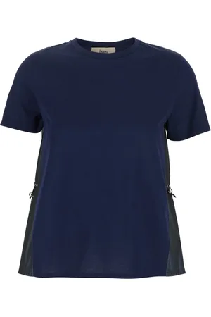 HERNO Koszulki, Kobieta, Niebieski, M, Elegancka koszulka z bawełny Polos