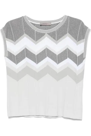 D.EXTERIOR Swetry, Mężczyzna, Szary, M, Metallic Chevron-Sweter bez rękawów