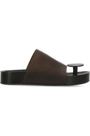 UMA WANG Buty, Kobieta, brązowy, 40 EU, Brązowe skórzane klapki dla mężczyzn