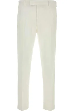 PT Torino Spodnie, Mężczyzna, Biały, L, Białe Spodnie Slim Fit z Bawełny Stretch