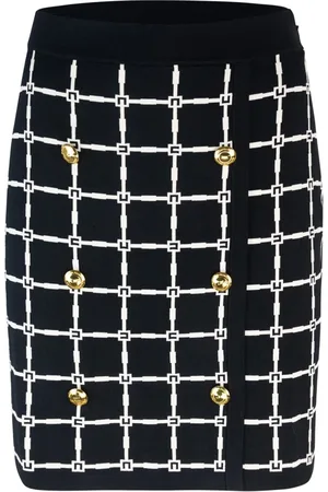 Elisabetta Franchi Spódnice, Kobieta, Czarny, M, Czarna Spódnica Jacquard Regular Fit