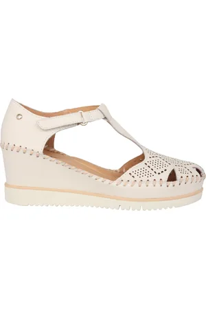 Pikolinos Buty, Kobieta, Beżowy, 42 EU, Wygodna sandał na koturnie - Off white
