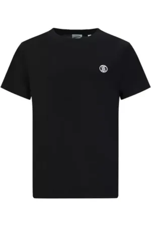 Burberry Koszulki, Mężczyzna, Czarny, 2XL, Bawełna, Czarna Bawełniana Koszulka z Logo