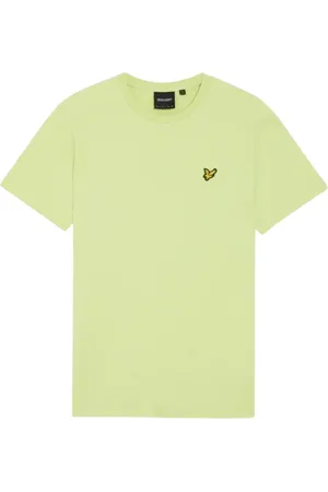 Lyle & Scott Koszulki, Mężczyzna, Żółty, XL, Żółta Koszulka z Nadrukiem i Krótkimi Rękawami