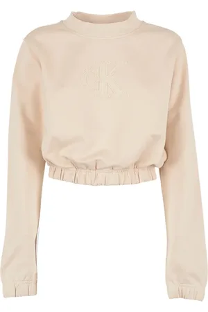 Calvin Klein Bluzy, Kobieta, Beżowy, S, Swetry w piaskowym odcieniu dla stylowego wyglądu