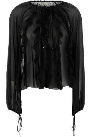 BLUMARINE Bluzki, Kobieta, Czarny, S, Jedwabna Czarna Bluzka