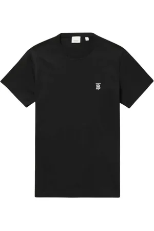 Burberry Koszulki, Mężczyzna, Czarny, XS, Bawełna, Czarna Bawełniana Koszulka z Logo
