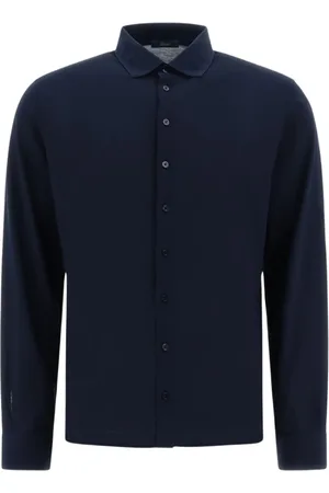 HERNO Koszule, Mężczyzna, Niebieski, L, Jersey Crepe Polo Shirt