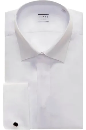 Xacus Koszule, Mężczyzna, Biały, 4XL, Doppy Pulse Ceremonia Polli Włoski dekolt stały kolor Twill