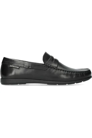 Mephisto Buty, Mężczyzna, Czarny, 44 1/2 EU, Czarne skórzane mokasyny męskie