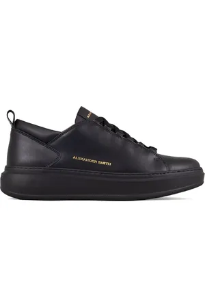 Alexander Smith Buty, Mężczyzna, Czarny, 40 EU, Czarne skórzane buty sportowe