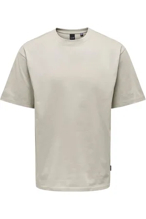 Only & Sons Koszulki, Mężczyzna, Beżowy, S, Luźny T-shirt Casual Life