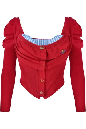 Vivienne Westwood Swetry, Kobieta, Czerwony, M, Czerwony Sweter z Gorsetem