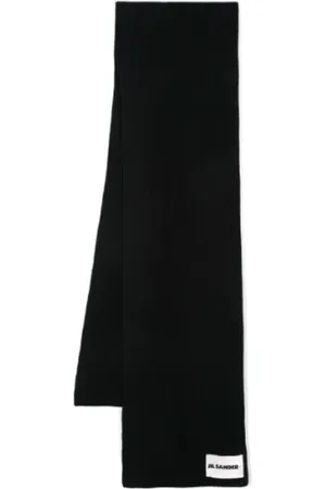 Jil Sander Akcesoria, unisex, Czarny, ONE SIZE, Wełna, Szal Logo