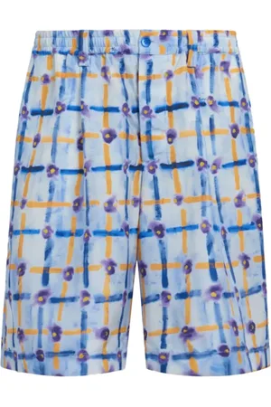 Marni Szorty, Mężczyzna, Wielobarwność, XL, Szorty z jedwabiu Saraband Print ze sznurkiem