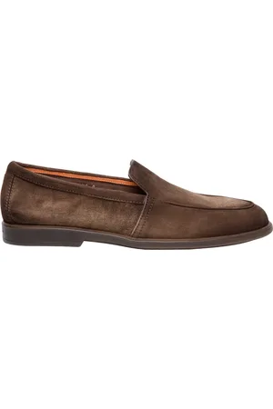 santoni Buty, Mężczyzna, brązowy, 41 1/2 EU, Zamsz, Brązowe Mokasynyy zamszowe Płaskie Buty