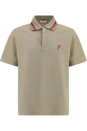 Salvatore Ferragamo Koszulki, Mężczyzna, Szary, S, Haftowany Polo