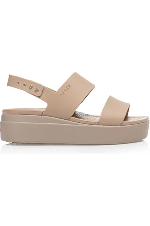 Crocs Buty, Kobieta, Beżowy, 39 EU, Beżowe Sandały Damskie Styl Brooklyn