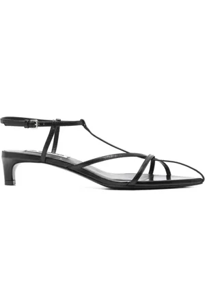 Jil Sander Buty, Kobieta, Czarny, 36 1/2 EU, Czarne sandały na niskim obcasie typu kaczuszka