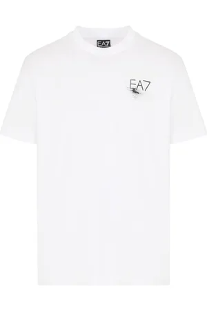EA7 Koszulki, Mężczyzna, Biały, M, Klasyczny Bawełniany T-shirt dla Mężczyzn