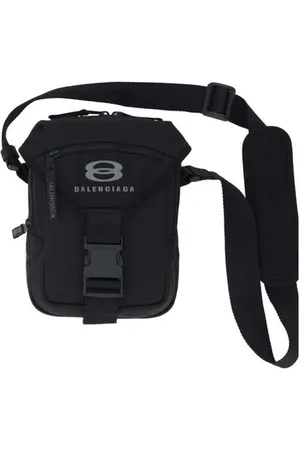 Balenciaga Torebki, Mężczyzna, Czarny, ONE SIZE, Len, Czarna Torba Pasowa Explorer