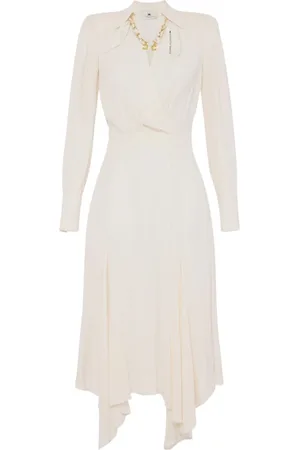 Elisabetta Franchi Sukienki, Kobieta, Biały, S, Stylowa Sukienka 100%Vi
